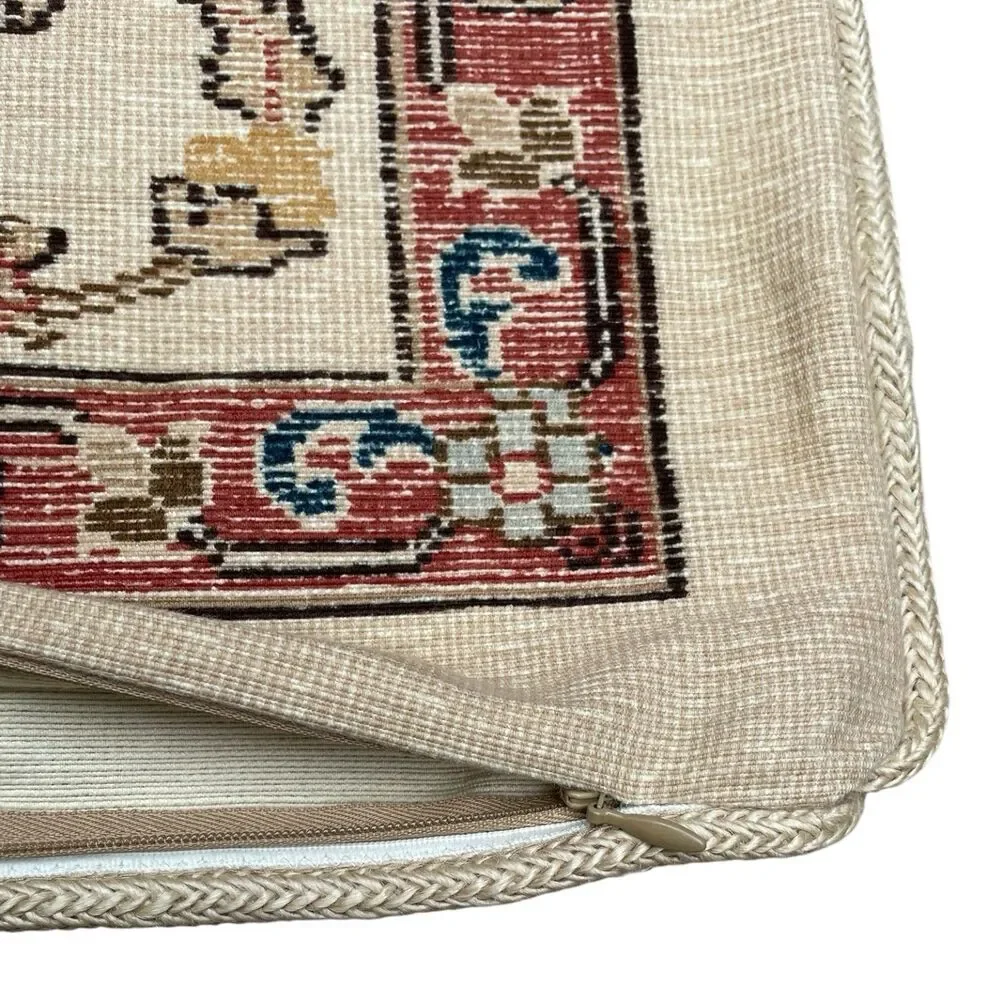 (1) Rare Ralph Lauren Northern Cape Tapestry Pillow Sham Double Sided Zip Cotton